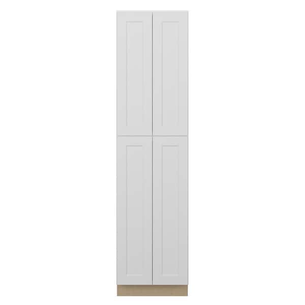 Unbranded Norfolk Shaker 24 in. W x 96 in. H x 24 in. D in Painted White Plywood Assembled Pantry Cabinet