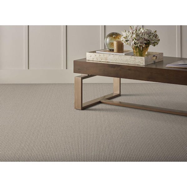 Panorama Tweed Sparrow Brown 12 ft. 36 oz. Wool Loop Installed Carpet