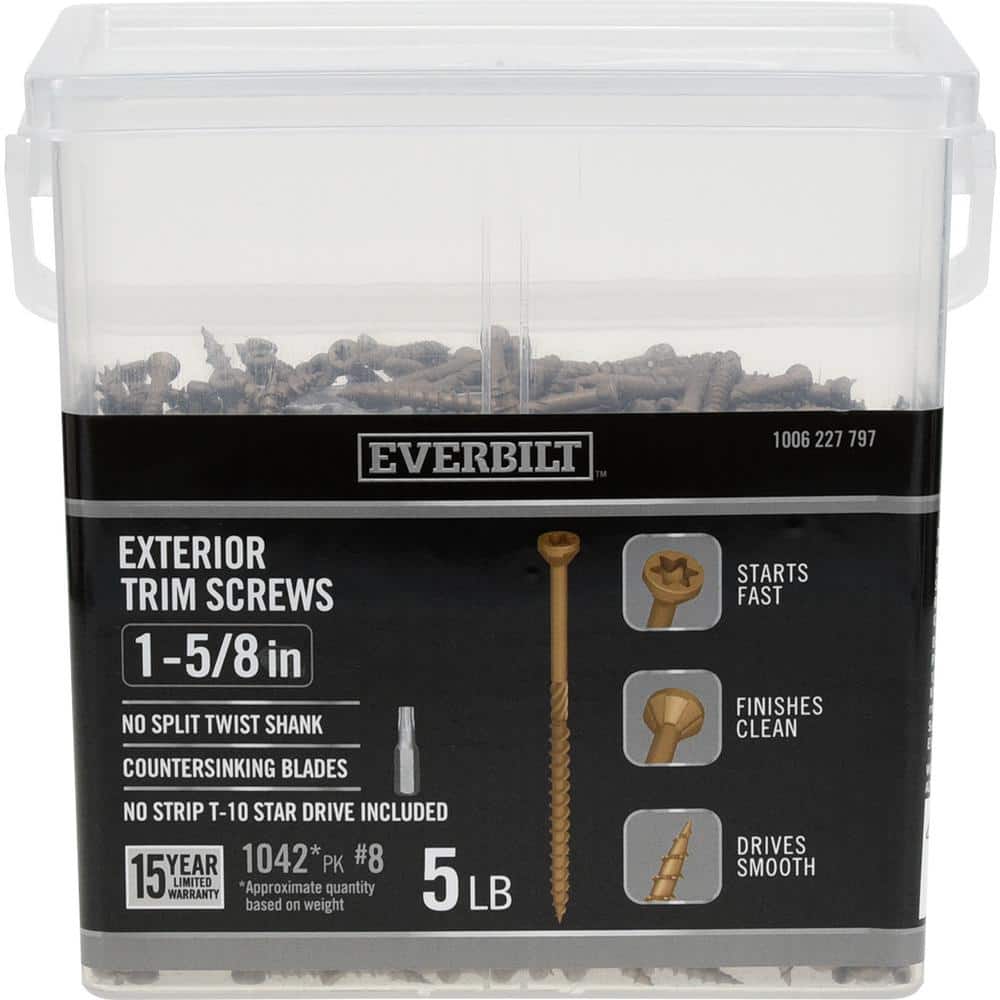 "#8 x 1-5/8 in. Star Drive Trim-Head Wood Screw 5 lbs.-Box (1042-Piece)" price history on PriceWatchPro