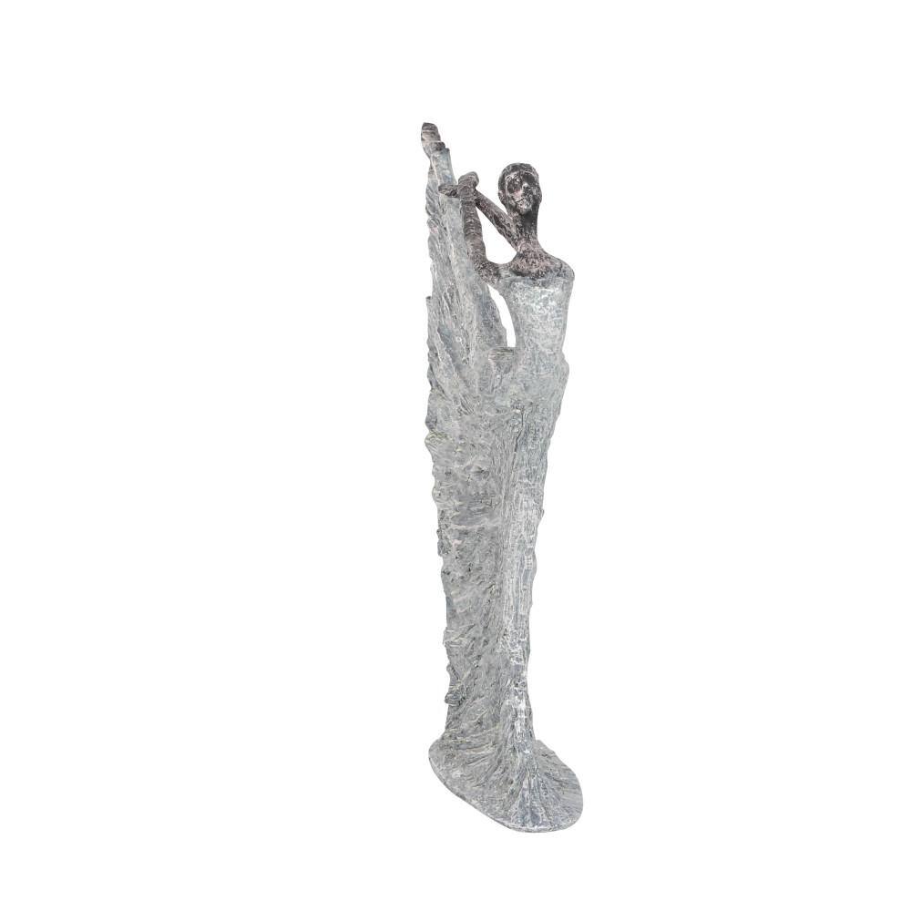 Gray Polystone Abstract Dancer Sculpture 12" x 3" x 16"