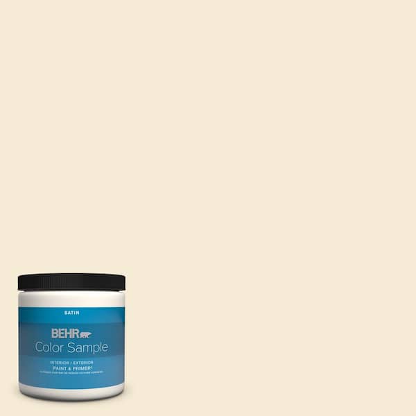 BEHR PREMIUM PLUS 8 oz. #ICC-10 Vanilla Cream Satin Enamel Interior/Exterior Paint & Primer Color Sample