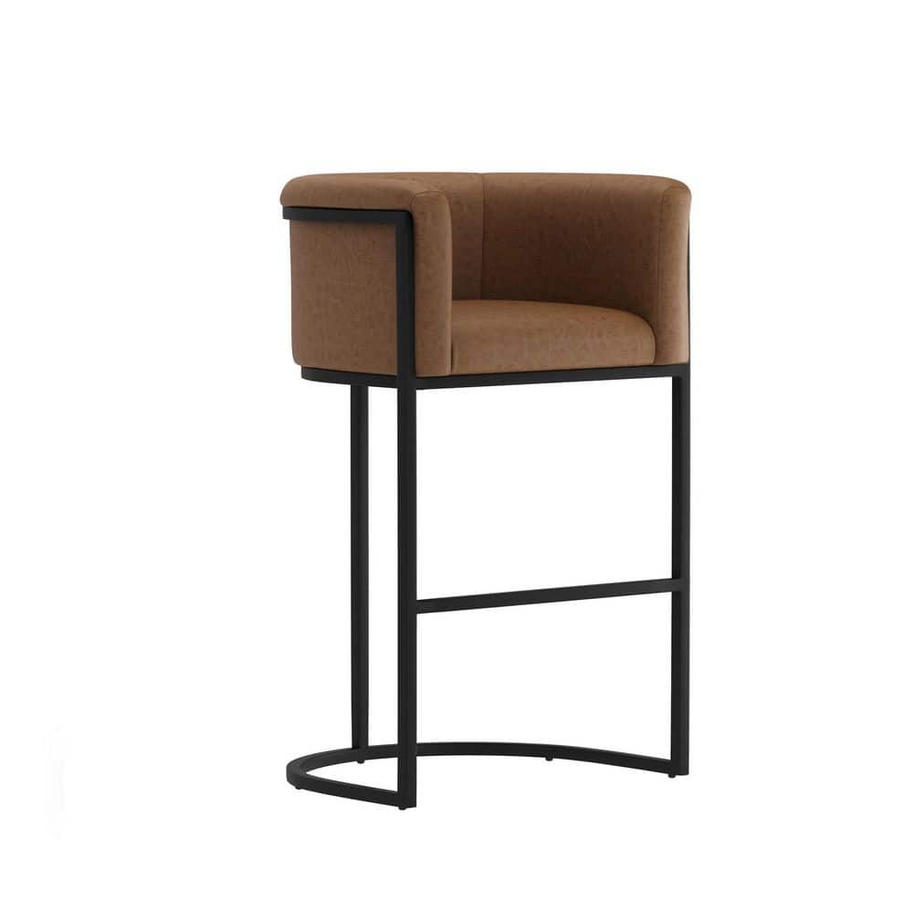 Cosmopolitan 29.5 in. H Chestnut Metal Barstool with Vegan Leather Upholstered Seat price history on PriceWatchPro