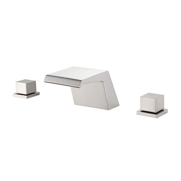 8 in. Widespread Double Handle Bathroom Faucet in Nickel