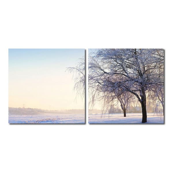 Baxton Studio Snowy Solitude Unframed Photography Wall Art 19.68 in. x 19.68 in
