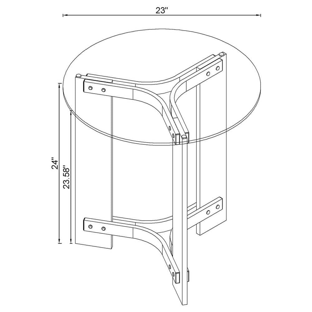 Janessa Round Glass Top End Table with Gold Acrylic Legs