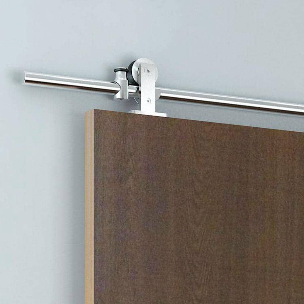 Stainless Steel Sliding Barn Door Hardware Kit with Soft Close, 78-3/4 inches