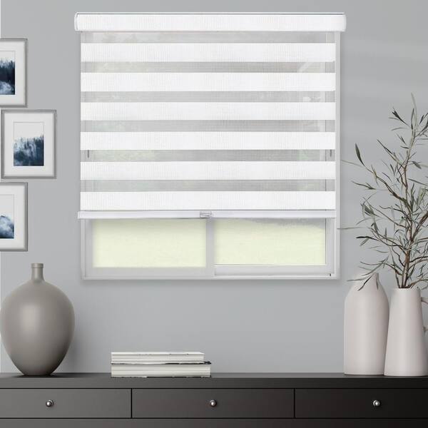 Dual Layer Cordless Fabric Cordless Roller Shades Window Blinds 41"W x 72"H 