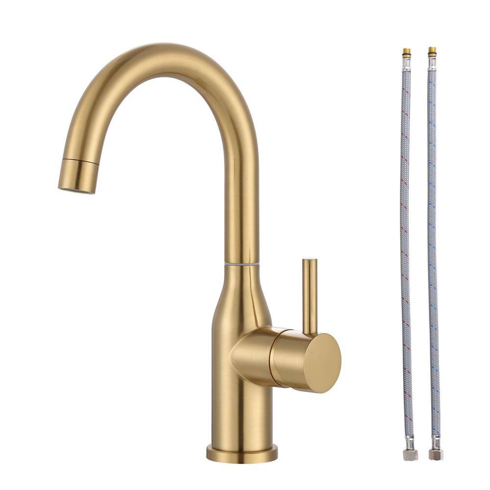 Single-Handle Bar Sink Faucet with Water Supply Lines in Gold price history on PriceWatchPro