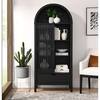 Modway Vaughn 71 in. Arched Display Cabinet in Black with Drawer and Adjustable Shelves EEI-7167-BLK