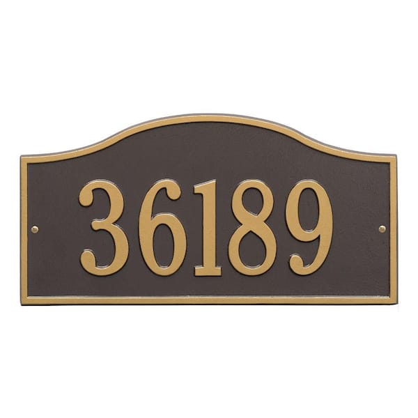 Whitehall Products Rolling Hills Rectangular Bronze/Gold Grande Wall One Line Address Plaque