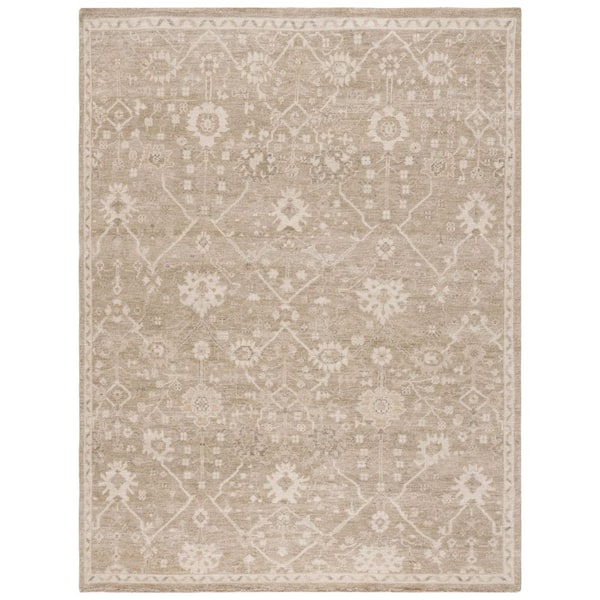 Izmir 9 ft. x 12 ft. Gold Neutral Vintage Tonal Medallion Area Rug