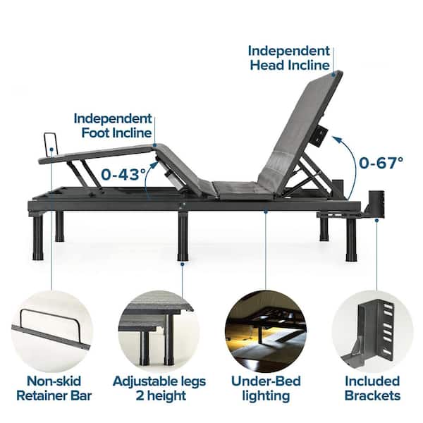 Zinus Jared Black Full Adjustable Base, What Is A Wall Hugger Adjustable Bed