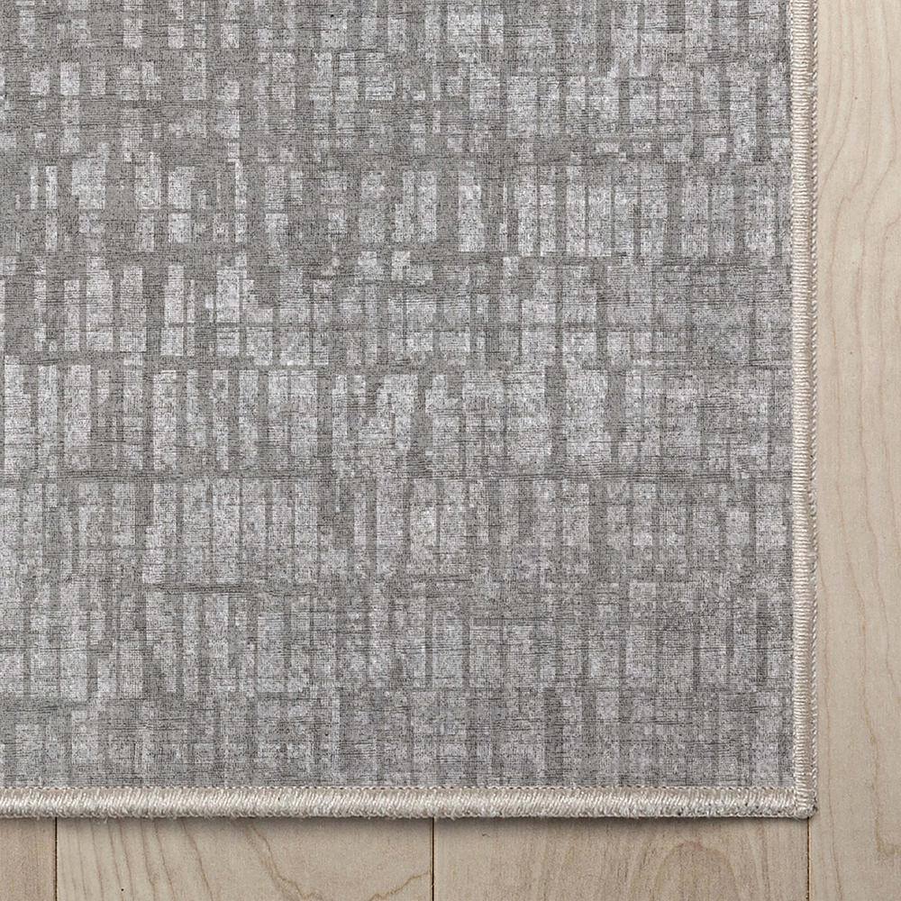 Gray Abstract Geometric Flat-Weave Area Rug 5'3" x 7'3"