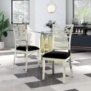 Artemia Gray and Black Metal Padded Side Chair (Set of 2)