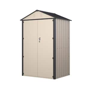 3 ft. W x 4 ft. D Outdoor Antique Yellow Metal Tiny House Utility Storage Shed for Garden, Backyard & Lawn (12 sq. ft.)