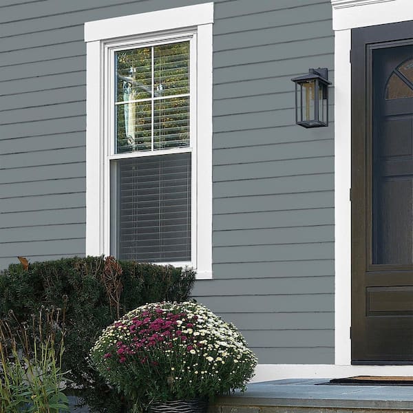 Glidden Essentials 5 gal. #PPG1039-5 Garrison Gray Flat Exterior