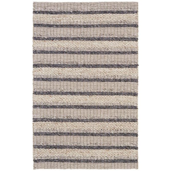 2 ft. x 8 ft. Gray, Ivory Solid Color Area Rug