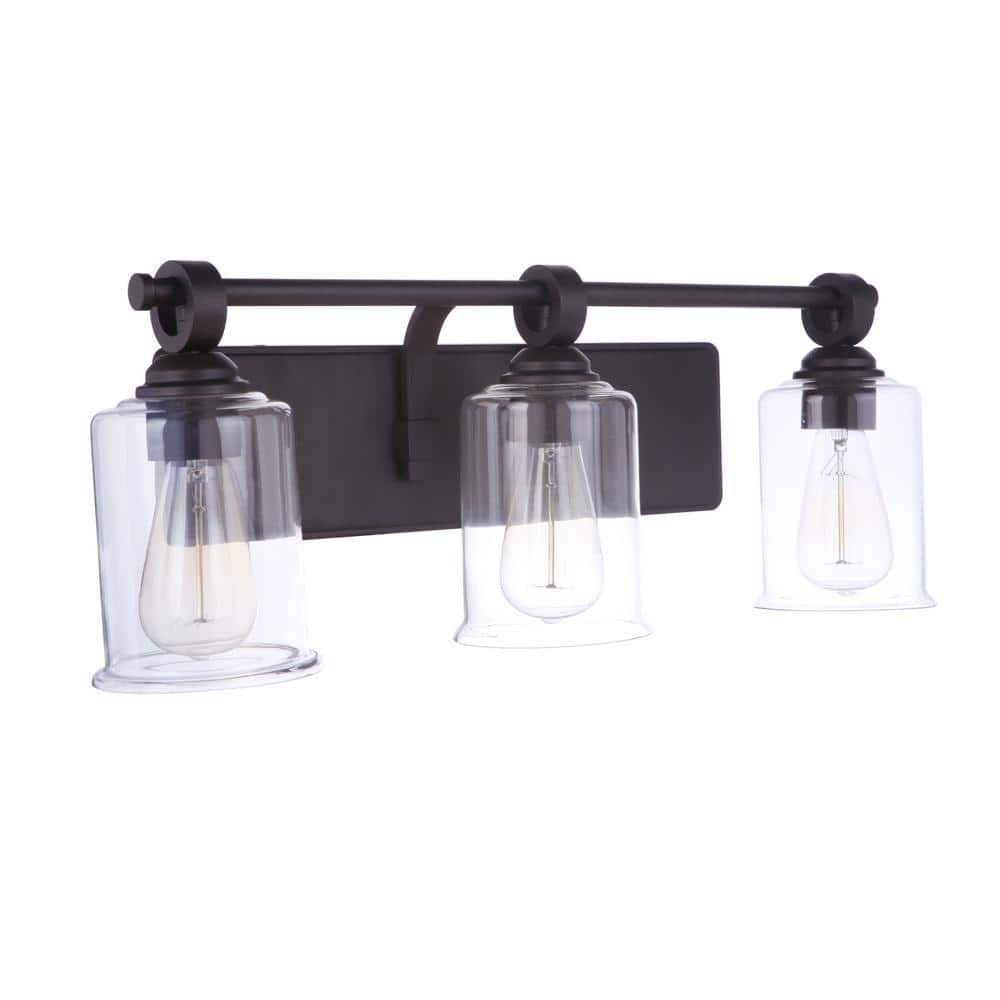 Espresso Nickel 3-Light Cylindrical Outdoor Vanity Fixture