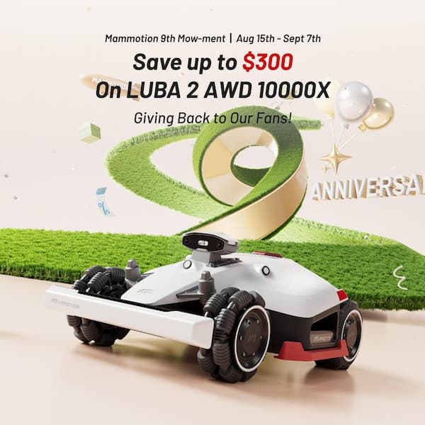 Luba 2 AWD 10000X 15.8 in. Robot Lawn Mower (2.5 acre), Adjustable Cutting Height (1 in.-2.7 in. ), UltraSense AI Vision