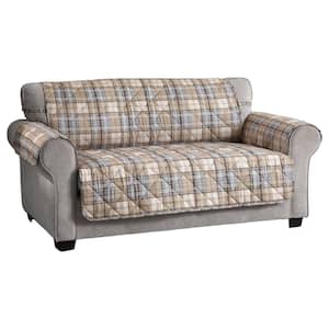 Tartan Plaid Natural Polyester Secure Fits on Sofa Cover 1-Piece