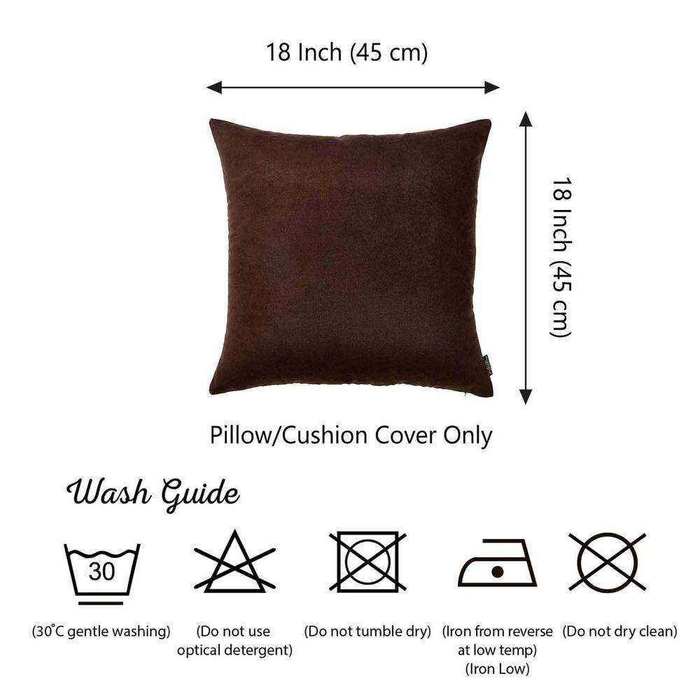 Honey Brown 18" x 18" Solid Color Pillow Covers, Set of 2
