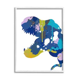Dinosaur Silhouette Graffiti Abstract Pattern by Anna Quach Framed Print Abstract Texturized Art 11 in. x 14 in.