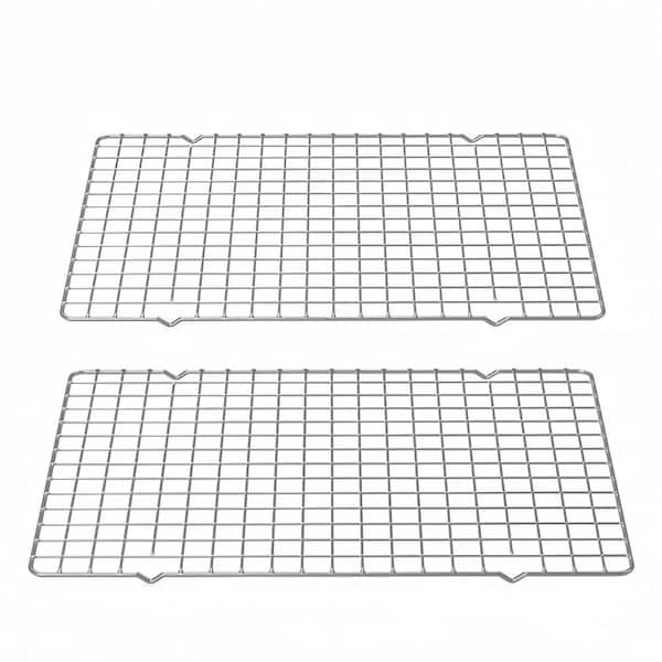 10 in. x 15 in. Cooling and Baking Racks with Dishwasher Safe for Oven Cooking, Baking, Grilling and Roasting (2-Pack)