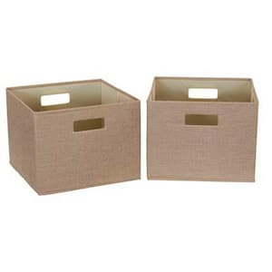 13 in. H x 13 in. W x 10 in. D Brown Canvas 1-Cube Organizer