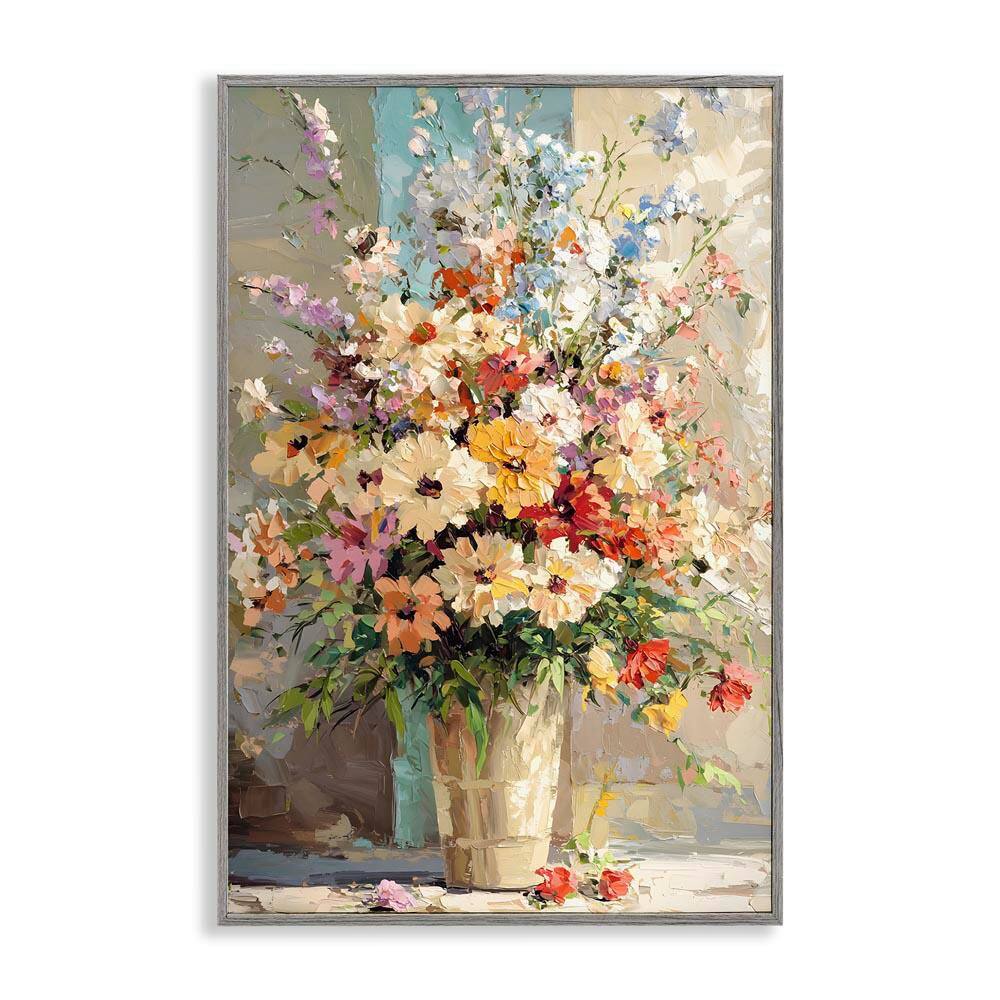 Happy Sunlit Bouquet by Franklyn Gregory Gray Framed Nature Giclee Art Print 24 in. x 16 in. price history on PriceWatchPro