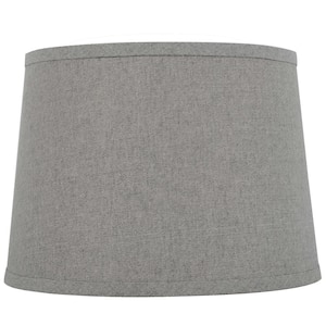 Mix and Match 14 in. Diax 10 in. H Gray with Silver Sparkle Round Table Lamp Shade