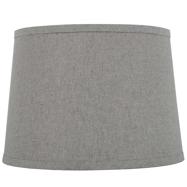 Hampton Bay Mix and Match 14 in. Diax 10 in. H Gray with Silver Sparkle Round Table Lamp Shade
