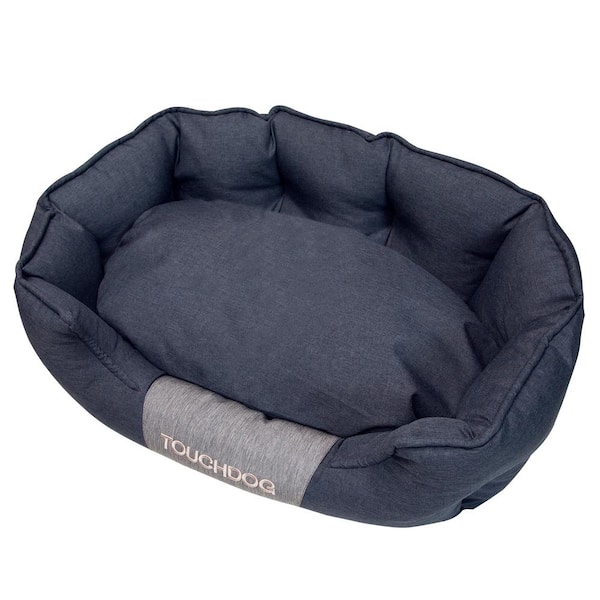 Touchdog Large Black Concept-Bark Water-Resistant Premium Oval Dog Bed