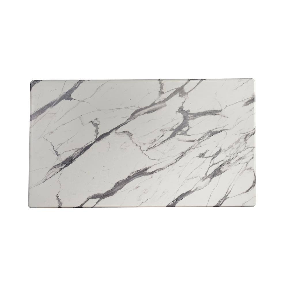 Black and White Rectangular Faux Marble Top Coffee Table
