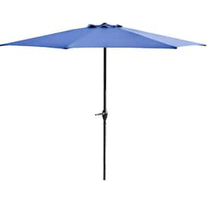 9 ft. Steel Market Patio Umbrella in Blue