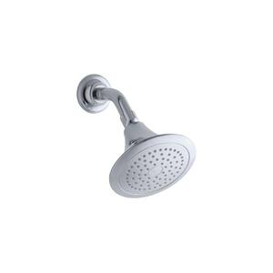 Forte 1-Spray 5.5 in. Single Wall Mount Fixed Shower Head in Polished Chrome