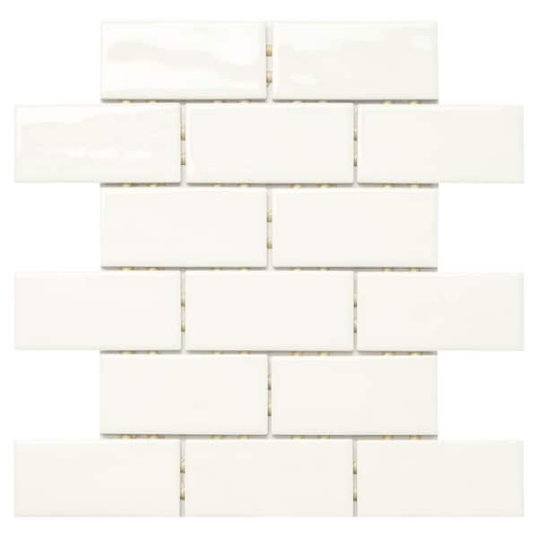 Daltile LuxeCraft 12 in. x 12 in. x 6.35 mm White Brick Joint Ceramic Mosaic Tile (0.83 sq. ft./Each)