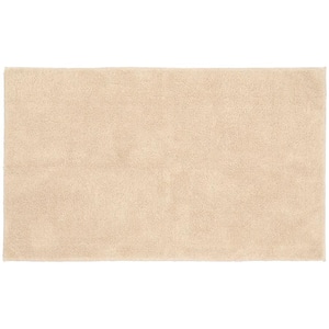 Queen Cotton Natural 30 in. x 50 in. Washable Bathroom Accent Rug