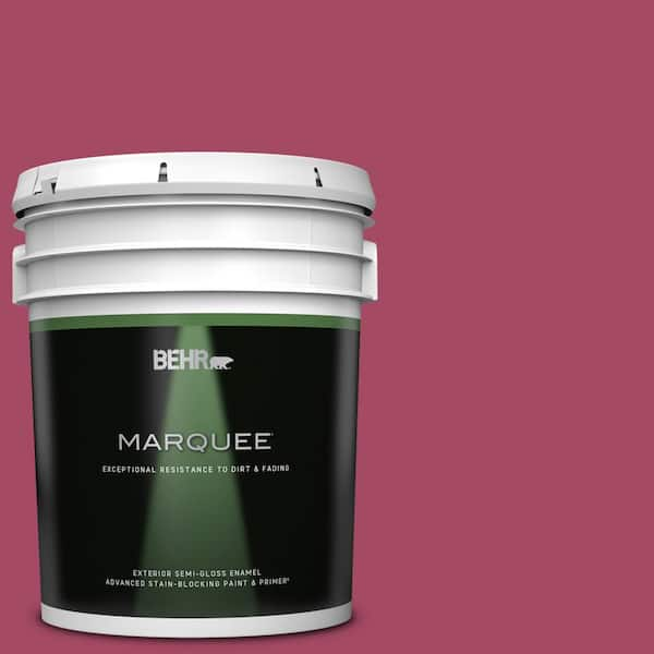 BEHR MARQUEE 5 gal. #120D-5 Glazed Raspberry Semi-Gloss Enamel Exterior Paint & Primer