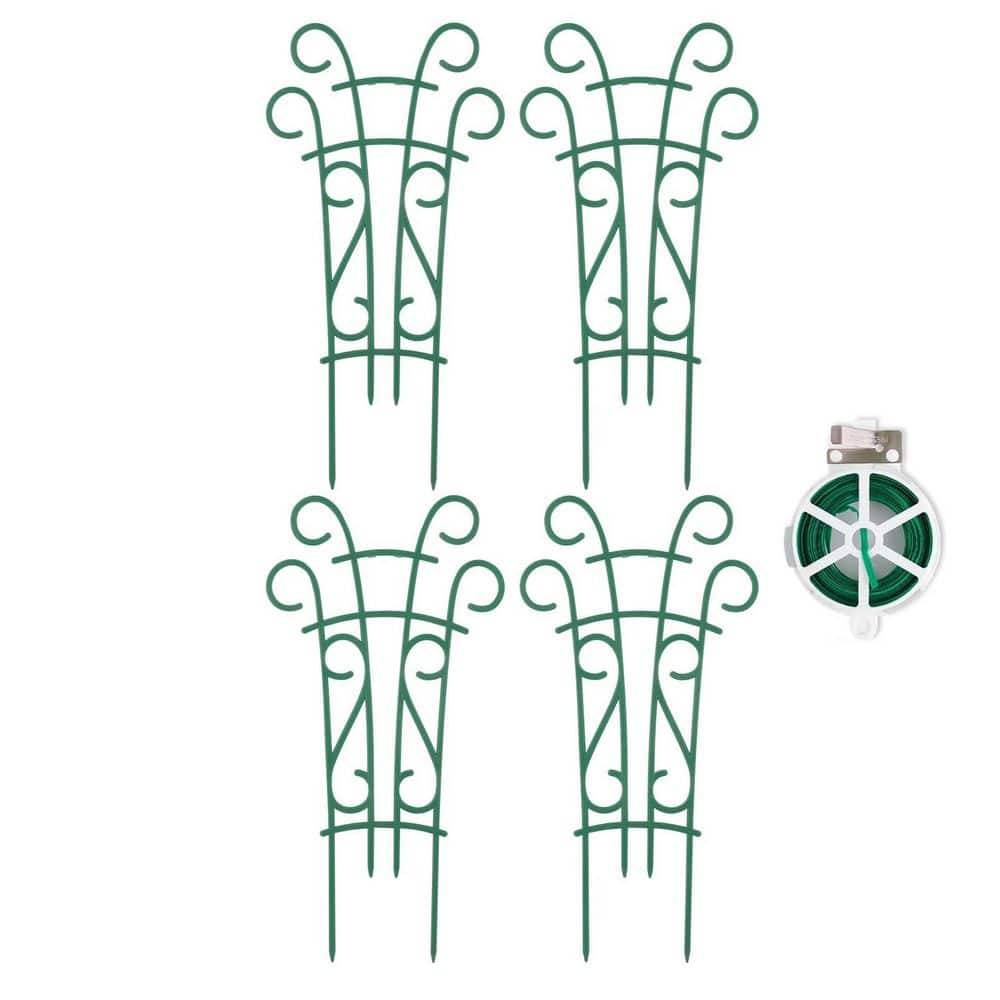 14in Plastic Stackable Plant Trellis with Garden Wire Indoor Outdoor Climbing Support for Potted Plants 4 Pack price history on PriceWatchPro