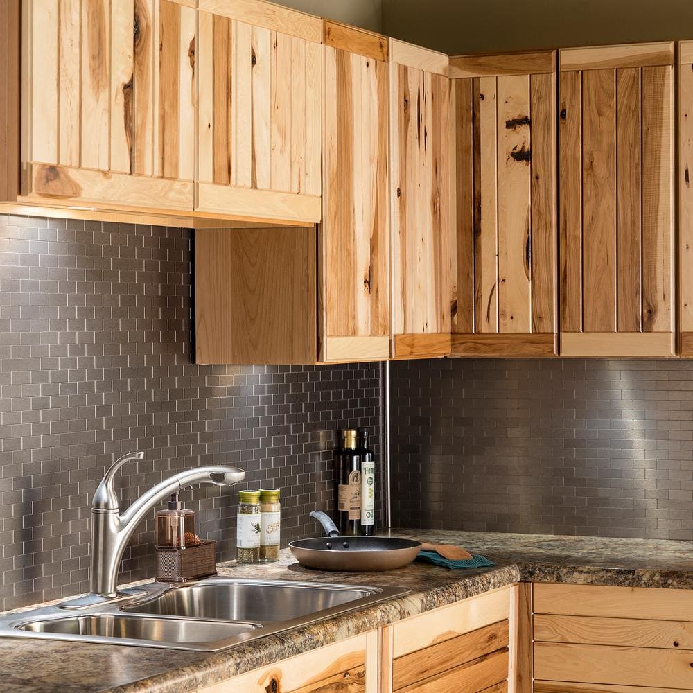 Stainless Steel Peel and Stick Subway Backsplash Tiles