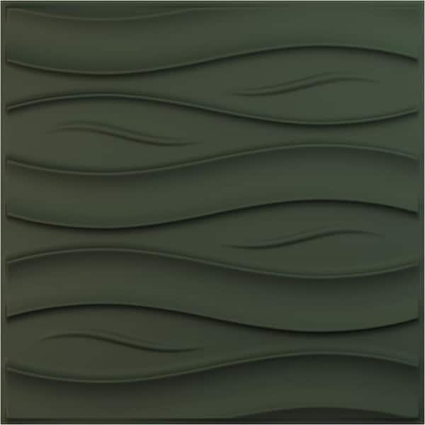 Ekena Millwork 19 5/8 in. x 19 5/8 in. Swell EnduraWall Decorative 3D Wall Panel, Satin Hunt Club Green (Covers 2.67 Sq. Ft.)