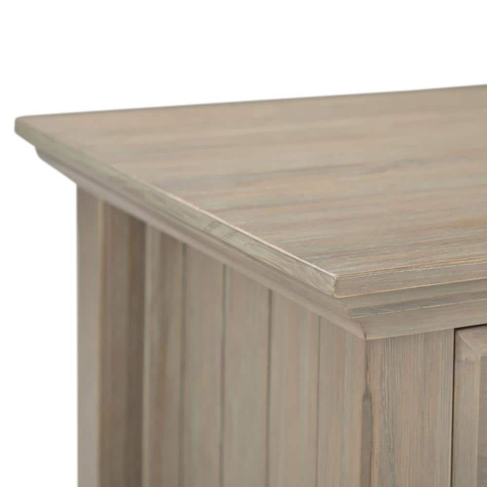 Distressed Grey Solid Pine 1-Drawer Bedside Table with Open Storage