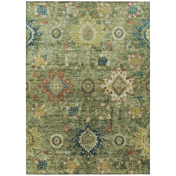 Chantille Machine Washable Indoor/Outdoor Abstract ACN1927 Aloe 10 ft. x 14 ft. Area Rug