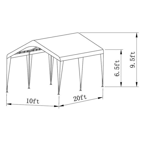 Abba Patio 10 ft. W x 20 ft. D x 9.5 ft 