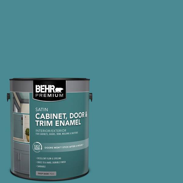 BEHR PREMIUM 1 gal. #PFC-49 Heritage Teal Satin Enamel Interior/Exterior Cabinet, Door & Trim Paint