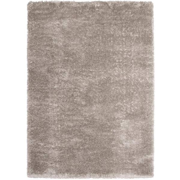 Home Dynamix Carmela Gray Solid Shag 3 ft. 9 in. x 5 ft. 9 in. Indoor Area Rug