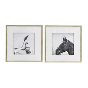 Anky Framed Art Print 22 in. x 22 in. Set of 2 Wall Art Horse Animal Printing, Wall Decor Accent