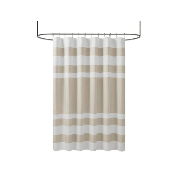 Cesicia 72 in. W x 72 in. L Polyester Shower Curtain in Taupe