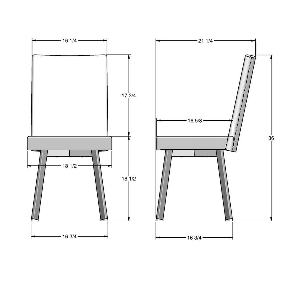 Elmira Black Polyester and Bronze Metal Parsons Side Chair