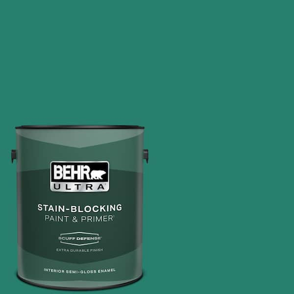 BEHR ULTRA 1 gal. #P440-7 Mermaid Sea Extra Durable Semi-Gloss Enamel Interior Paint & Primer